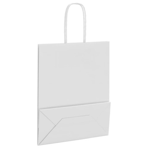 TORBA PAPIEROWA PROMOCYJNA NA PREZENT 250 SZT. BIAŁE 18X8X22CM