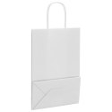 TORBA PAPIEROWA PROMOCYJNA NA PREZENT 250 SZT. BIAŁE 21X11X31CM