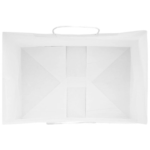 TORBY PAPIEROWE 250 SZT. Z UCHWYTAMI BIAŁE 32X22X24CM