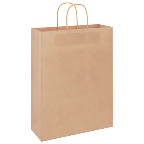 TORBA PAPIEROWA PROMOCYJNA NA PREZENT 50 SZT. BRĄZOWE 32X12X42CM