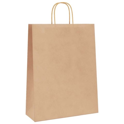 TORBA PAPIEROWA PROMOCYJNA NA PREZENT 50 SZT. BRĄZOWE 32X12X42CM