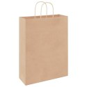 TORBA PAPIEROWA PROMOCYJNA NA PREZENT 50 SZT. BRĄZOWE 32X12X42CM