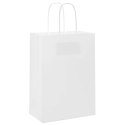 TORBA PAPIEROWA PROMOCYJNA NA PREZENT 50 SZT. BIAŁE 15X8X21CM