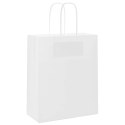 TORBA PAPIEROWA PROMOCYJNA NA PREZENT 50 SZT. BIAŁE 18X8X22CM