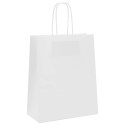 TORBA PAPIEROWA PROMOCYJNA NA PREZENT 50 SZT. BIAŁE 18X8X22CM