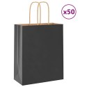 TORBA PAPIEROWA PROMOCYJNA NA PREZENT 50 SZT. CZARNE 18X8X22CM