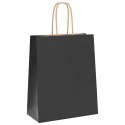 TORBA PAPIEROWA PROMOCYJNA NA PREZENT 50 SZT. CZARNE 18X8X22CM