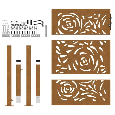 BRAMA OGRODOWA 105X130CM STAL NIERDZEWNA WZÓR PŁOMIENIA