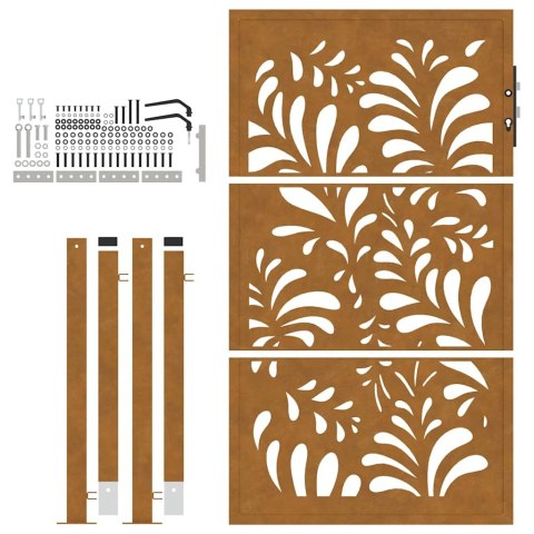 BRAMA OGRODOWA 105X155CM STAL NIERDZEWNA WZÓR FALI