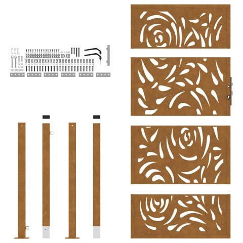 BRAMA OGRODOWA 105X180CM STAL NIERDZEWNA WZÓR PŁOMIENIA