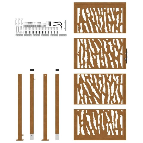 BRAMA OGRODOWA 105X205CM STAL NIERDZEWNA WZÓR ŚLADU
