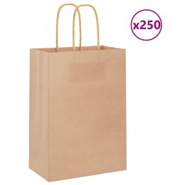 TORBA PAPIEROWA PROMOCYJNA NA PREZENT 250 SZT. BRĄZOWE 15X8X21CM