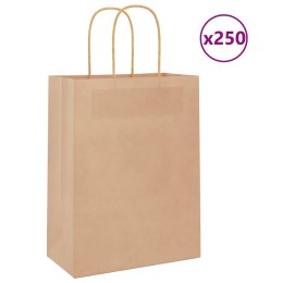 TORBA PAPIEROWA PROMOCYJNA NA PREZENT 250 SZT. BRĄZOWE 21X11X28CM