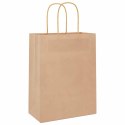 TORBA PAPIEROWA PROMOCYJNA NA PREZENT 250 SZT. BRĄZOWE 21X11X28CM