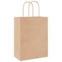 TORBA PAPIEROWA PROMOCYJNA NA PREZENT 250 SZT. BRĄZOWE 21X11X28CM