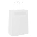 TORBA PAPIEROWA PROMOCYJNA NA PREZENT 250 SZT. BIAŁE 21X11X28CM