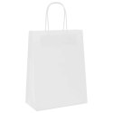 TORBA PAPIEROWA PROMOCYJNA NA PREZENT 250 SZT. BIAŁE 21X11X28CM