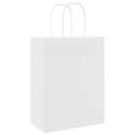 TORBA PAPIEROWA PROMOCYJNA NA PREZENT 250 SZT. BIAŁE 21X11X28CM