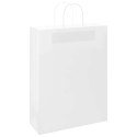 TORBA PAPIEROWA PROMOCYJNA NA PREZENT 250 SZT. BIAŁE 32X12X42CM