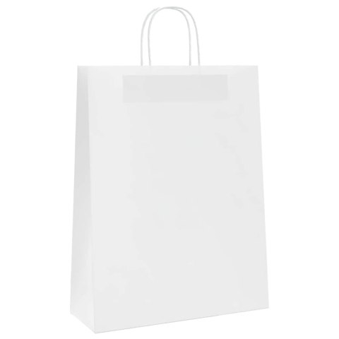 TORBA PAPIEROWA PROMOCYJNA NA PREZENT 250 SZT. BIAŁE 32X12X42CM