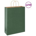 TORBY PAPIEROWE 250 SZT. Z UCHWYTAMI ZIELONE 32X12X42CM