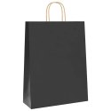 TORBA PAPIEROWA PROMOCYJNA NA PREZENT 50 SZT. CZARNE 32X12X42CM