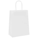 TORBA PAPIEROWA PROMOCYJNA NA PREZENT 50 SZT. BIAŁE 21X11X28CM