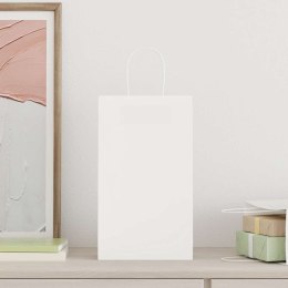 TORBY PAPIEROWE 50 SZT. Z UCHWYTAMI BIAŁE 21X11X36CM