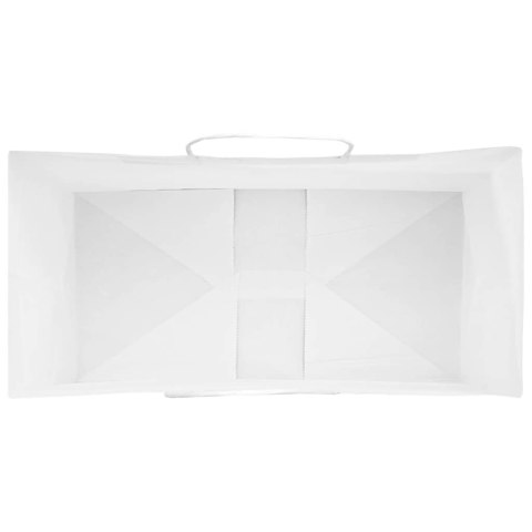 TORBY PAPIEROWE 50 SZT. Z UCHWYTAMI BIAŁE 21X11X36CM