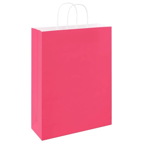 TORBA PAPIEROWA PROMOCYJNA NA PREZENT 50 SZT. RÓŻOWE 32X12X42CM