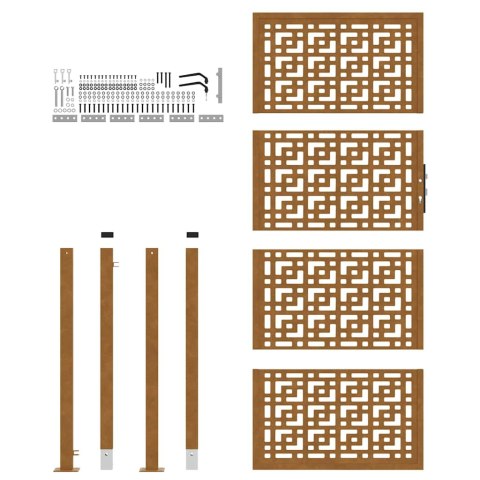 BRAMA OGRODOWA 105X130CM STAL NIERDZEWNA KRZYŻ WZÓR