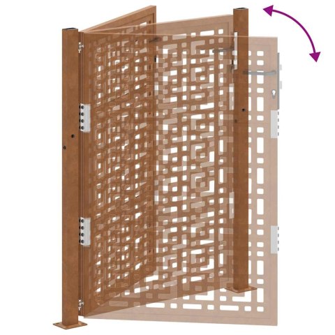 BRAMA OGRODOWA 105X130CM STAL NIERDZEWNA KRZYŻ WZÓR