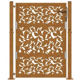 BRAMA OGRODOWA 105X130CM STAL NIERDZEWNA WZÓR LIŚCIA
