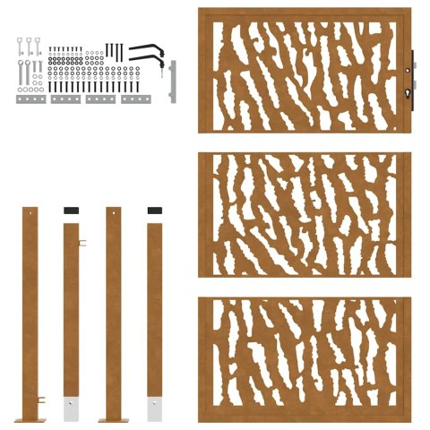 BRAMA OGRODOWA 105X155CM STAL NIERDZEWNA WZÓR ŚLADU