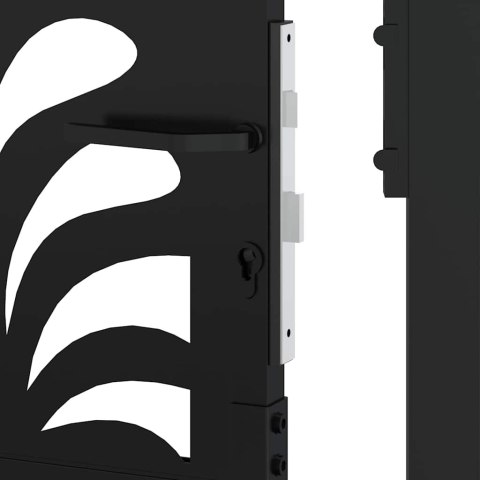 BRAMA OGRODOWA CZARNA 105X155CM STALOWA WZÓR FALI