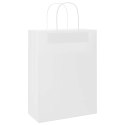 TORBA PAPIEROWA PROMOCYJNA NA PREZENT 50 SZT. BIAŁE 26X12X35CM