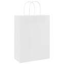 TORBA PAPIEROWA PROMOCYJNA NA PREZENT 50 SZT. BIAŁE 26X12X35CM