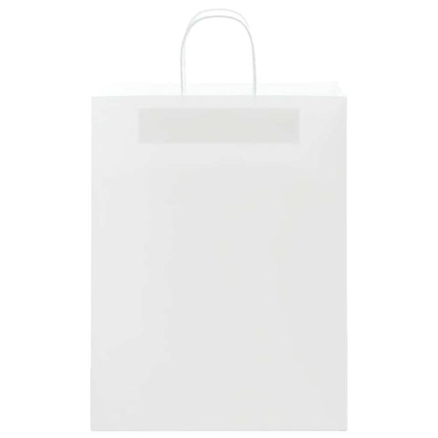 TORBA PAPIEROWA PROMOCYJNA NA PREZENT 50 SZT. BIAŁE 32X12X42CM