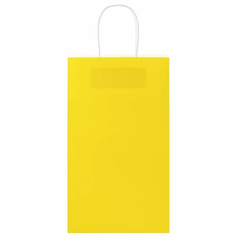 TORBY PAPIEROWE 50 SZT. Z UCHWYTAMI ŻÓŁTE 21X11X36CM
