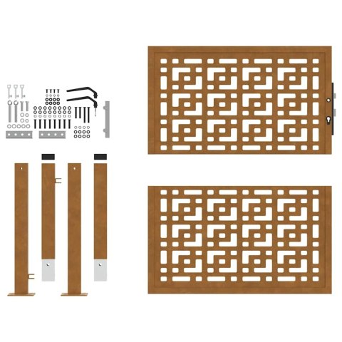 BRAMA OGRODOWA 105X105CM STAL NIERDZEWNA KRZYŻ WZÓR