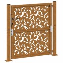 BRAMA OGRODOWA 105X105CM STAL NIERDZEWNA WZÓR LIŚCIA