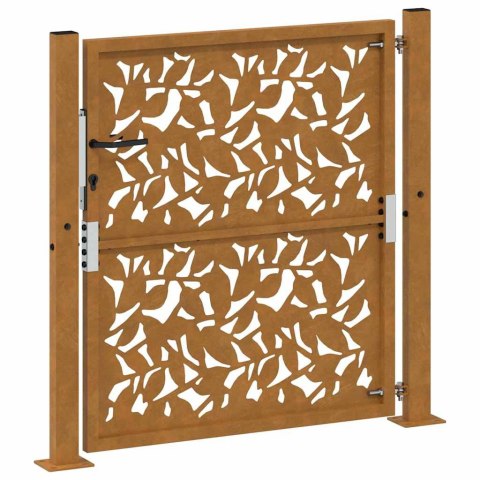 BRAMA OGRODOWA 105X105CM STAL NIERDZEWNA WZÓR LIŚCIA