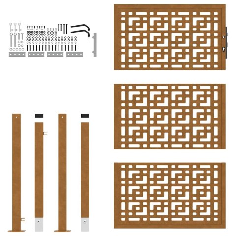 BRAMA OGRODOWA 105X155CM STAL NIERDZEWNA KRZYŻ WZÓR