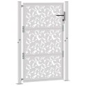 BRAMA OGRODOWA 105X155CM STAL NIERDZEWNA WZÓR LIŚCIA