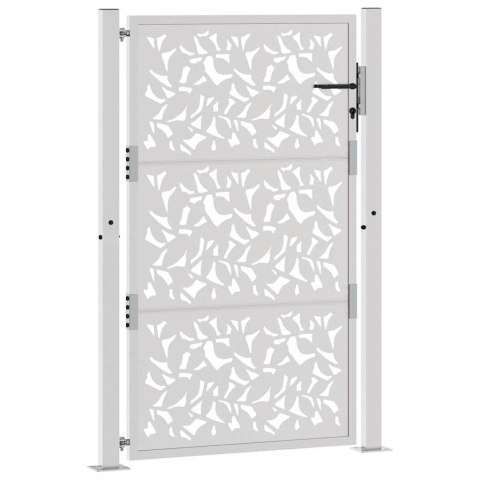 BRAMA OGRODOWA 105X155CM STAL NIERDZEWNA WZÓR LIŚCIA
