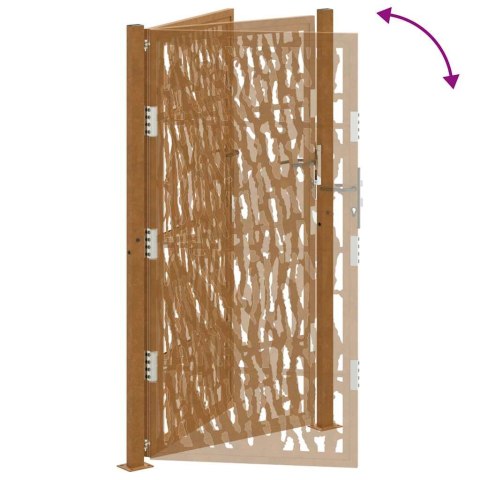 BRAMA OGRODOWA 105X180CM STAL NIERDZEWNA WZÓR ŚLADU