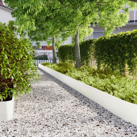 OBRZEŻA TRAWNIKOWE 10 SZT. BIAŁE STAL WALCOWANA NA ZIMNO