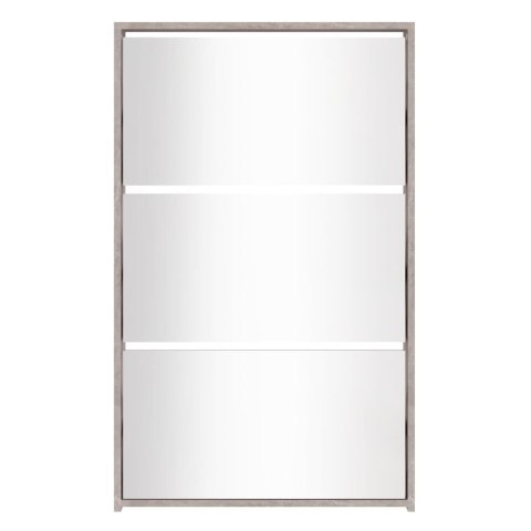 SZAFKA NA BUTY LUSTRO I 3 SZUFLADY SZARY BETON63X17X102,5CM