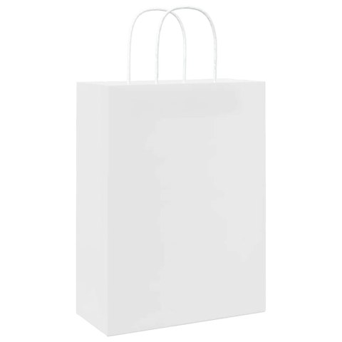 TORBA PAPIEROWA PROMOCYJNA NA PREZENT 250 SZT. BIAŁE 26X12X35CM