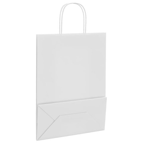 TORBA PAPIEROWA PROMOCYJNA NA PREZENT 250 SZT. BIAŁE 26X12X35CM